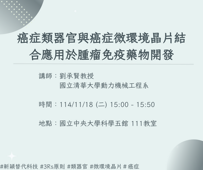 1141118 癌症類器官與癌症微環境晶片Cover